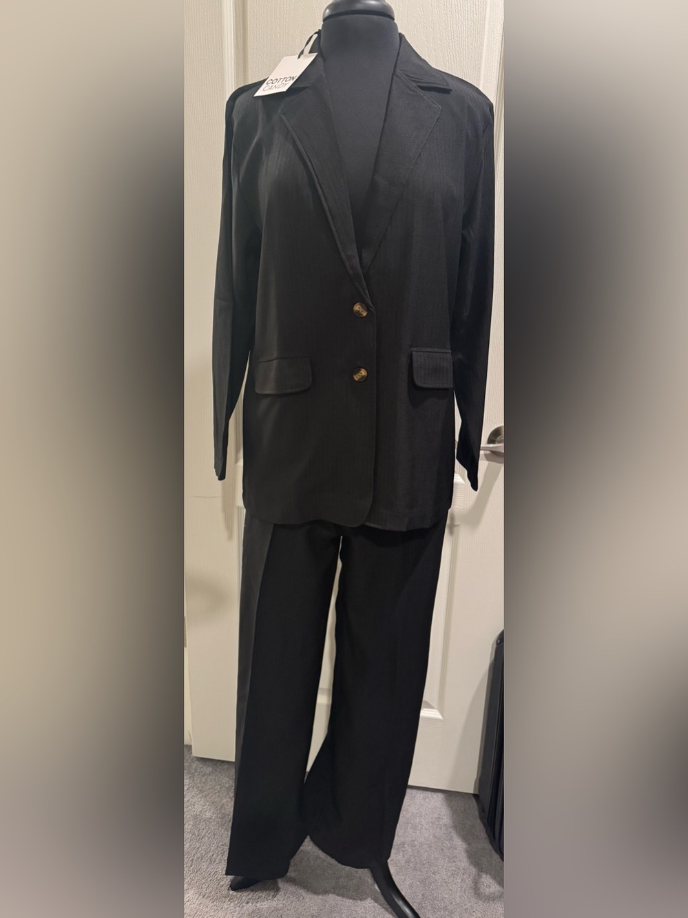 Cotton Candy Black Women's Blazer & Trousers Set